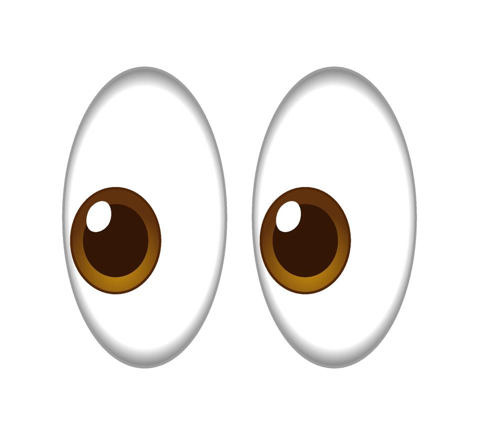 Eyes emoji illustration. Eyeballs llustration. Social media reaction, emoji, emoticon. Funny cartoon isolated on white