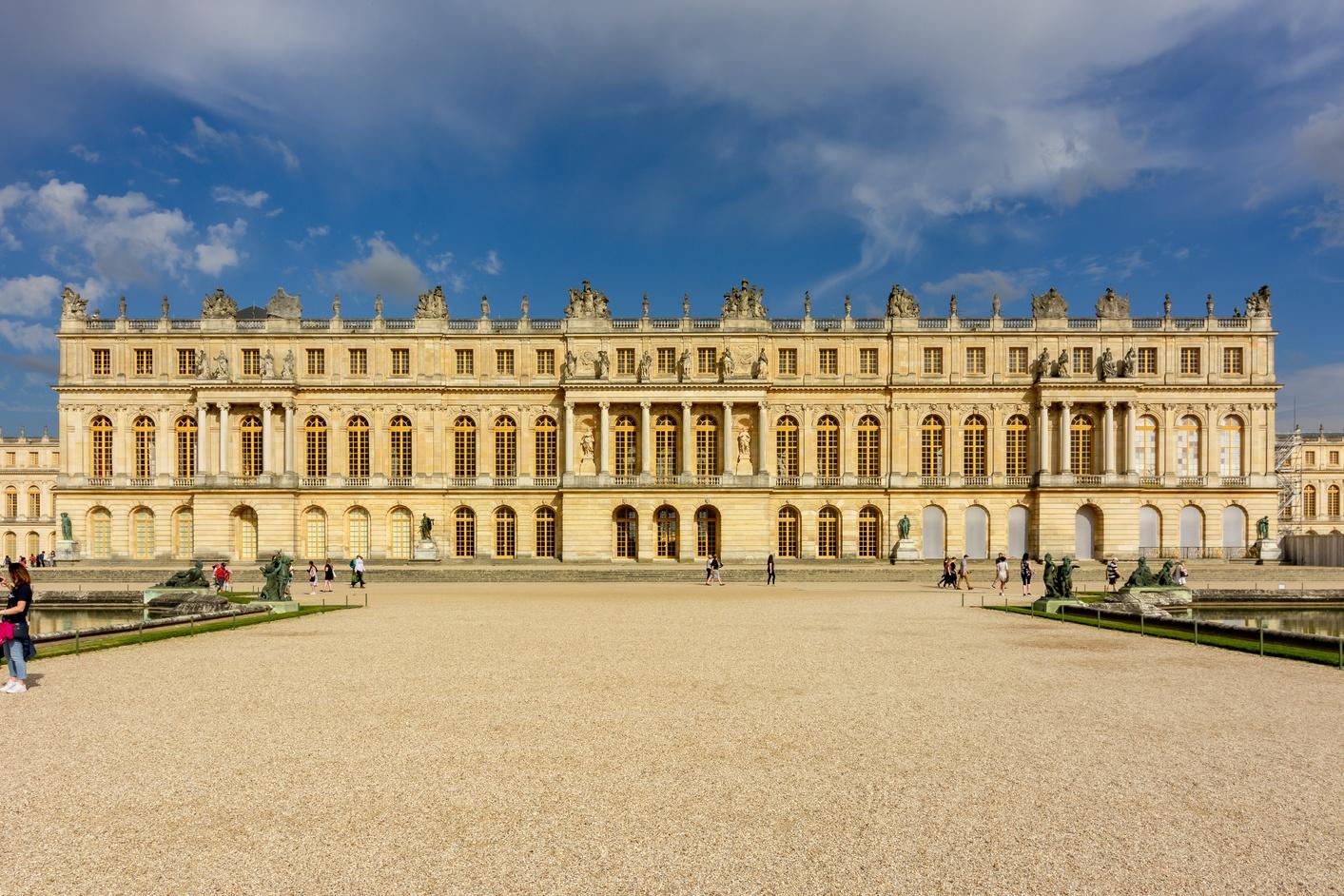 Famous Versailles palace outside Paris, France