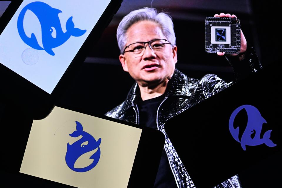 Photo Illustrations Featuring DeepSeek And Nvidia Logos