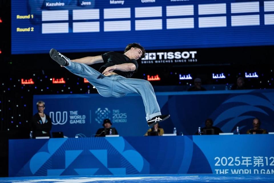 B-boy BenMX (Benji Cogdell-Baird) represents Australia at The World Games 2025 in Chengdu.