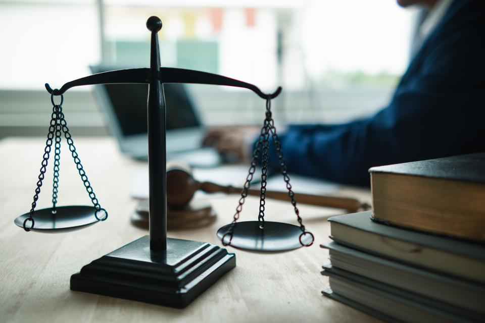 Brass scales on a desk