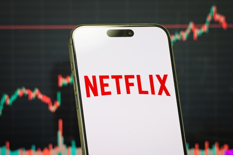 Netflix, Inc. logo displayed on smartphone screen