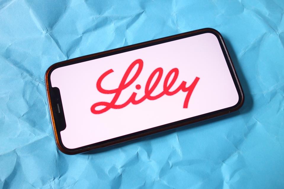 In this photo illustration, the Eli Lilly and Company logo...