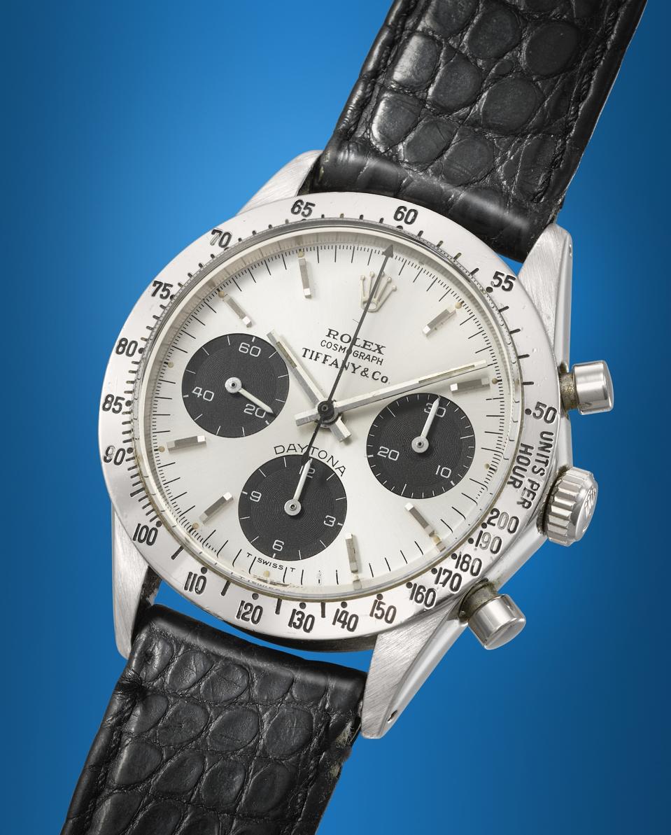 1970 Rolex Daytona ref. 6262 with “Tiffany & Co.” inscription bought by George Peppard