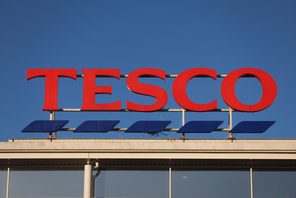 A Tesco sign is displayed outside one of its stores in Altrincham (photo by Nathan Stirk/Getty Images).