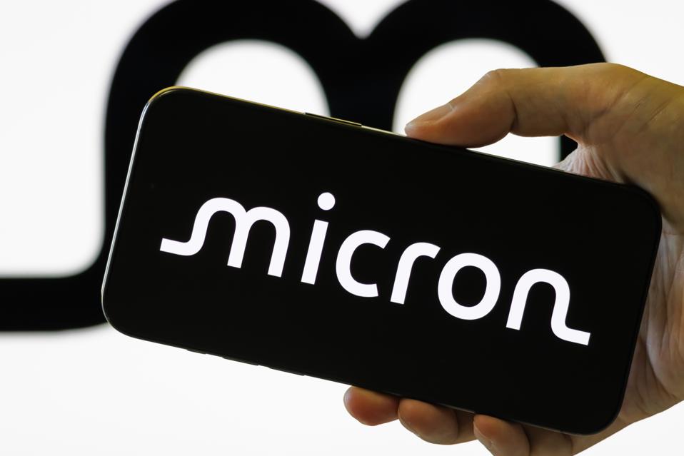 Micron Technology Logo Displayed On Smartphone Screen