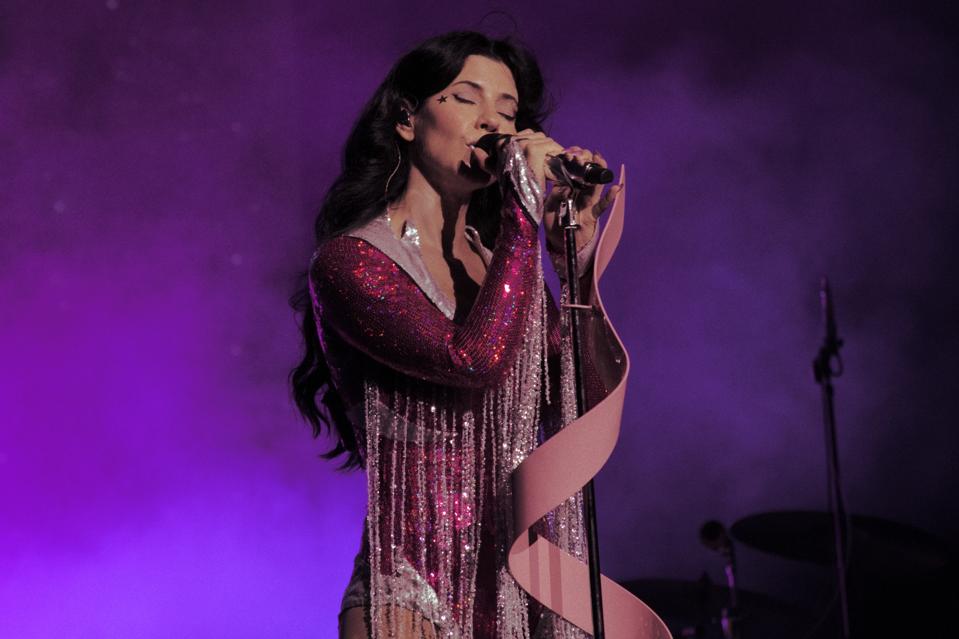 Marina performs at Radio City Music Hall in New York as part of the PRINCESS OF POWER Tour on September 25, 2025.