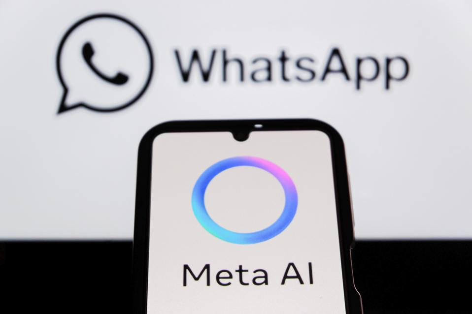 In this photo illustration, Meta AI logo is seen displayed...