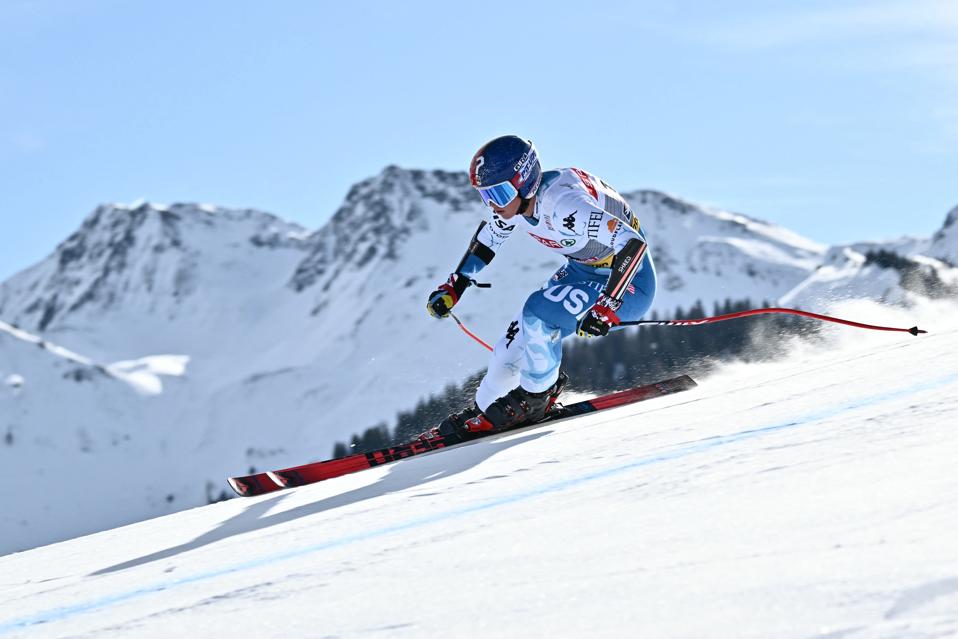 US's Lauren Macuga during the Women's Super-G at Saalbach 2025 Alpine World Championships 