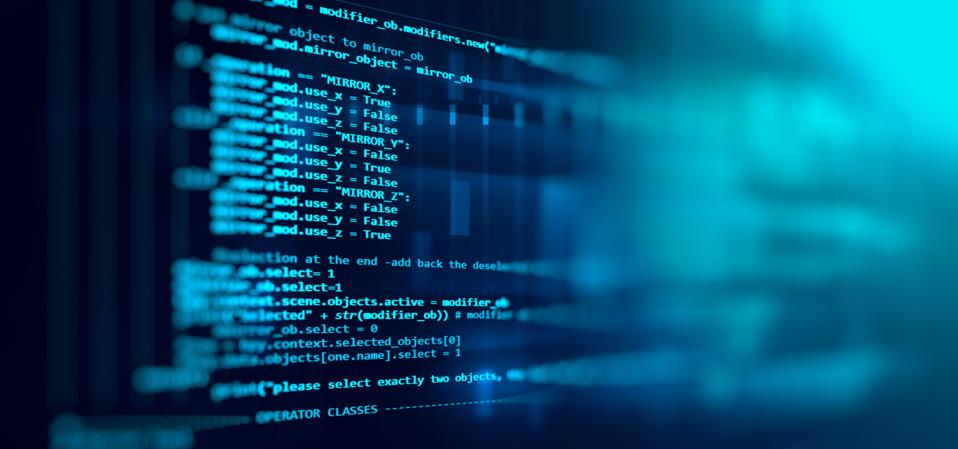 Programming code abstract technology background of software deve