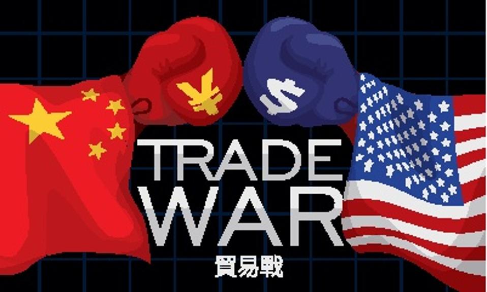 Gloves and Flags Fighting for Trade War: China vs U.S.A.