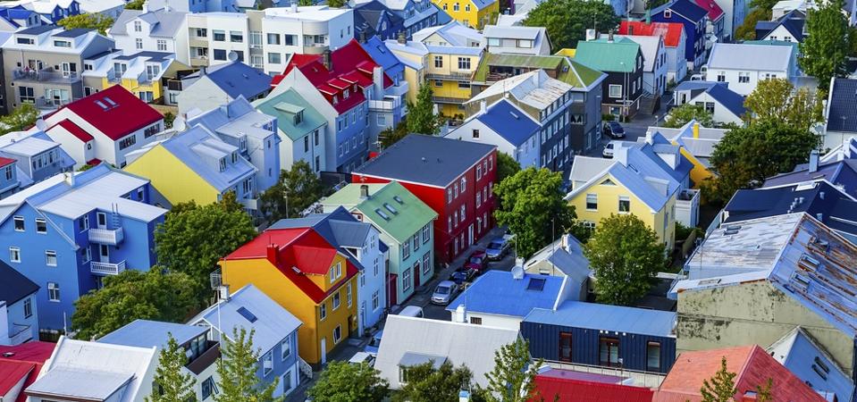 Colorful Houses Streets Reykjavik Iceland