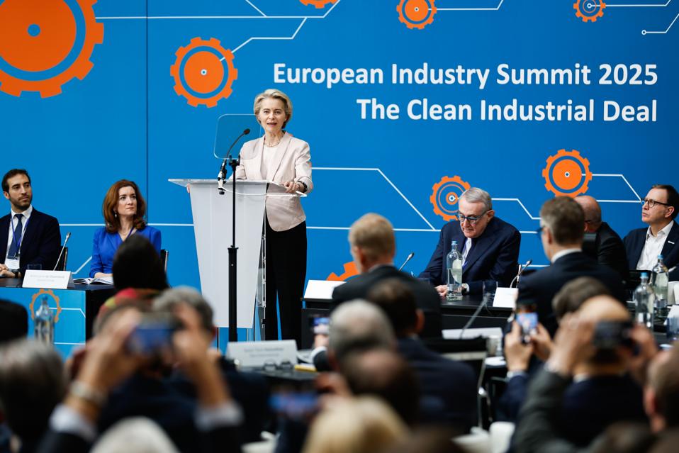 European Commission President Von der Leyen Presents Clean Industrial Deal To Business Leaders