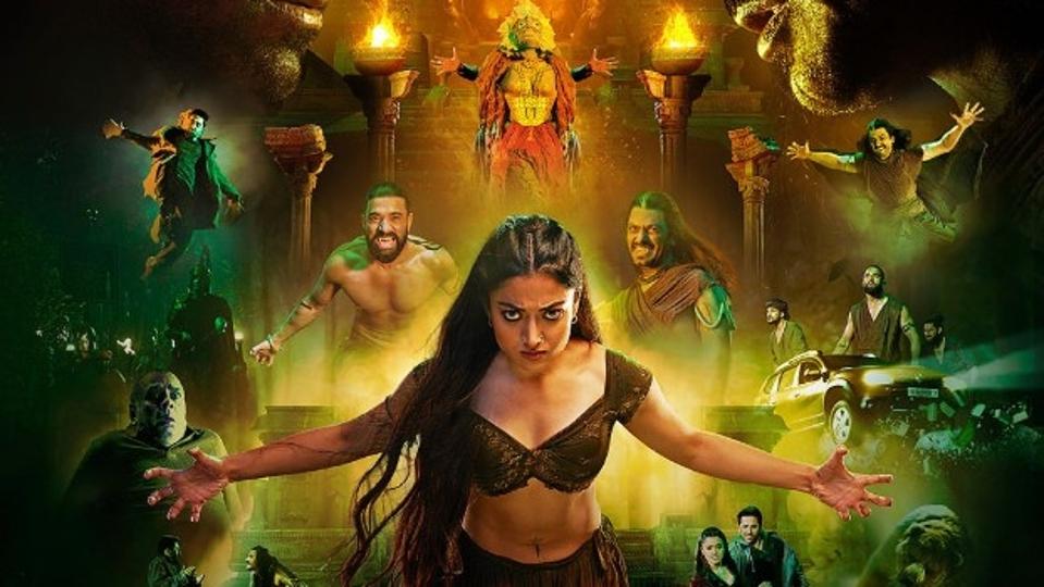 A poster of the Bollywood film 'Thamma' which ranks among Comscore's global top scorers this week.