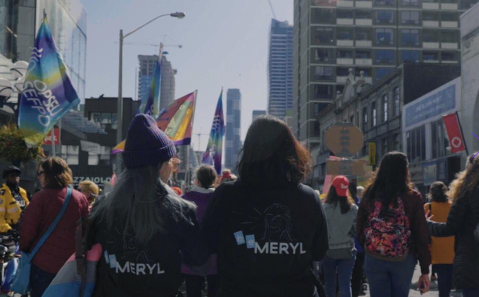 When marching in Seoul wear Meryl sweatshirts.