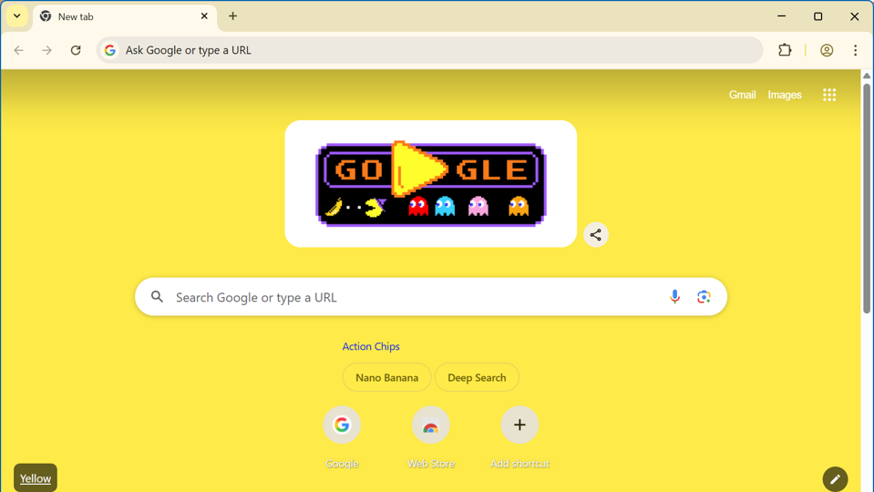 Google adds new Nano Banana and Deep Search buttons to Chrome's new tab page.