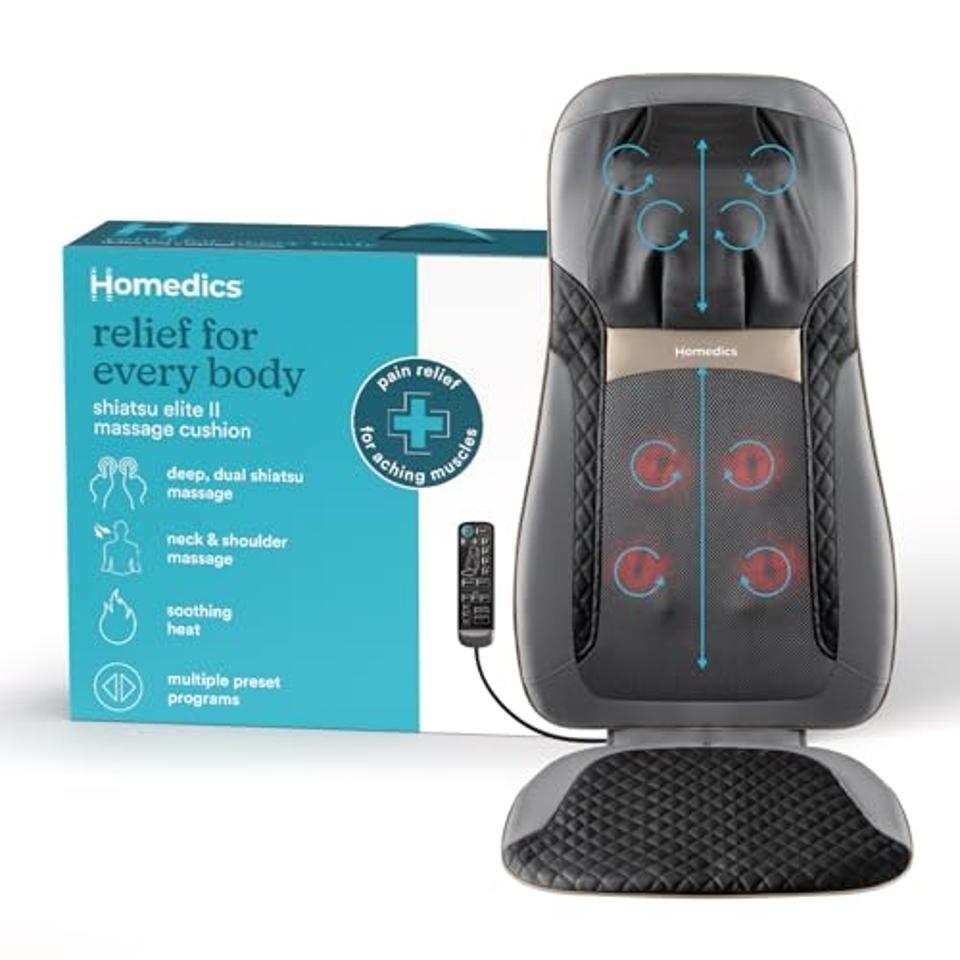Bob And Brad Shiatsu Back Neck Massager With Heat,Massage Chair Pad Seat Cushion
