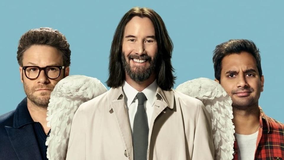 "Good Fortune" oartial poster featuring Seth Rogen, Keanu Reeves and Aziz Ansari.