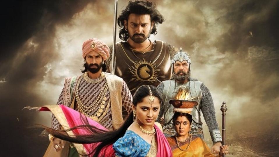 A poster of SS Rajamouli's Telugu film 'Bahubali The Epic'.