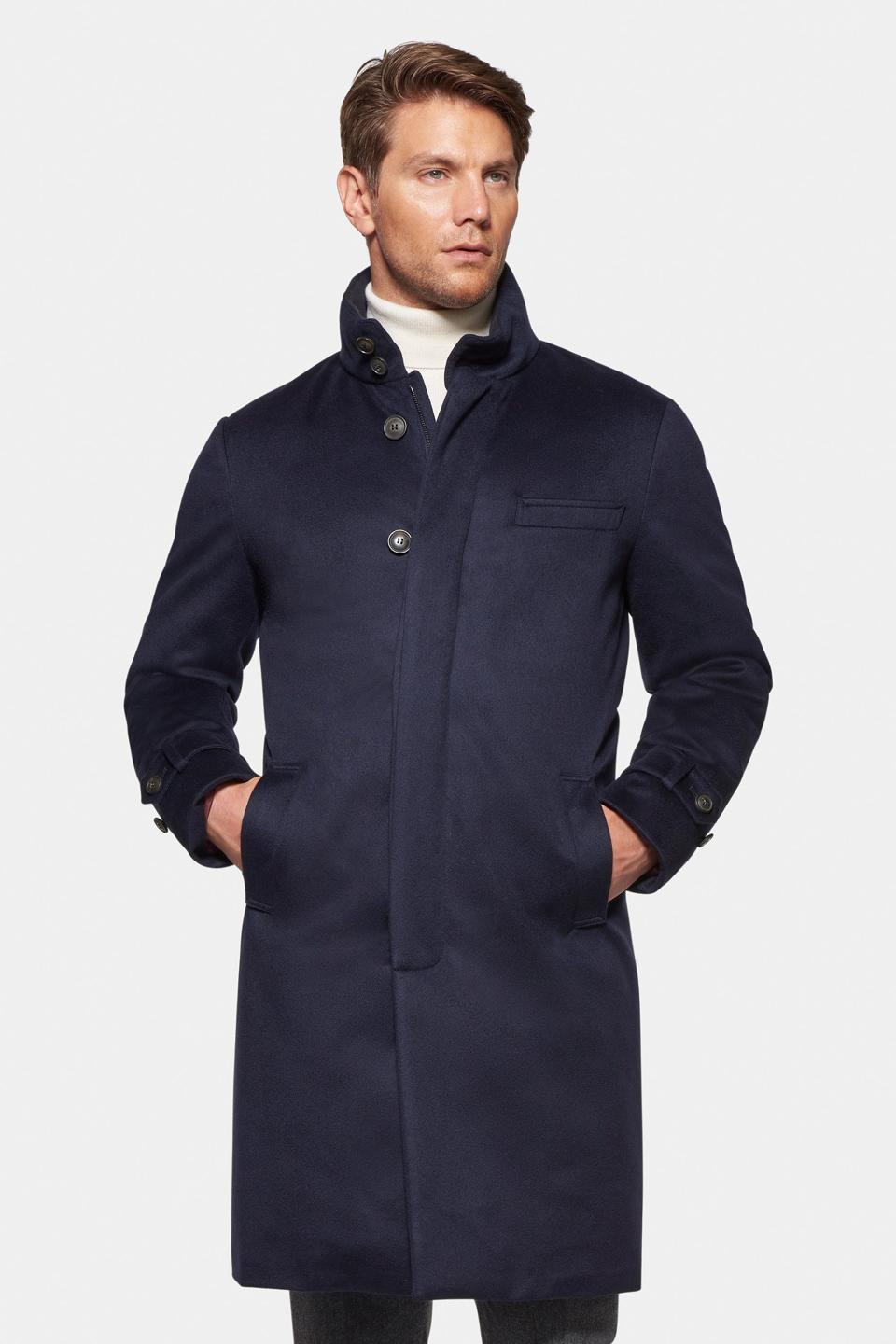 mens winter dress coats with Elegant Multitone Check Detail Single Breasted Removable Fur Collar Wool Color Men's Winter Coats & Jackets