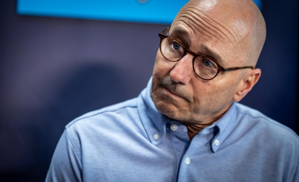 New York Yankees Brian Cashman at a press conference during spring training