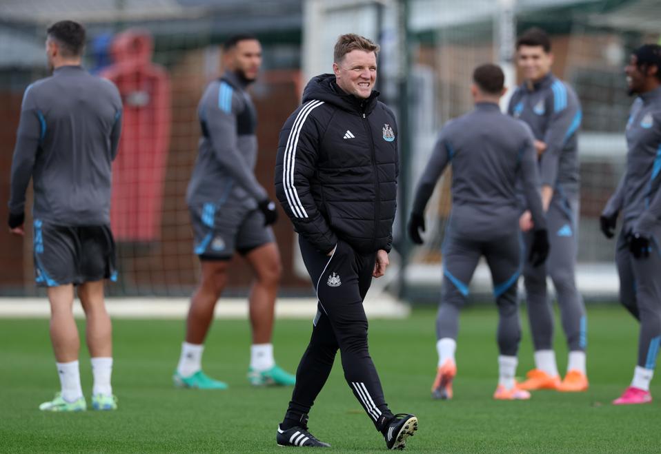 Newcastle United FC Training Session And Press Conference - UEFA Champions League 2025/26 League Phase MD4