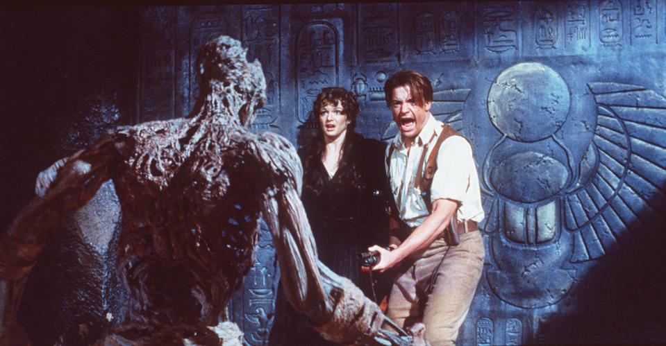 Rick O''Connell (Brendan Fraser) must save Evelyn (Rachel Weisz) and the rest of the world from the 3,000 year-old curse in "The Mummy."