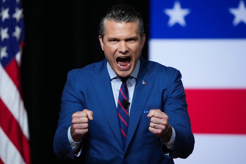 President Trump And Pete Hegseth Address U.S. Senior Military Leaders At Quantico