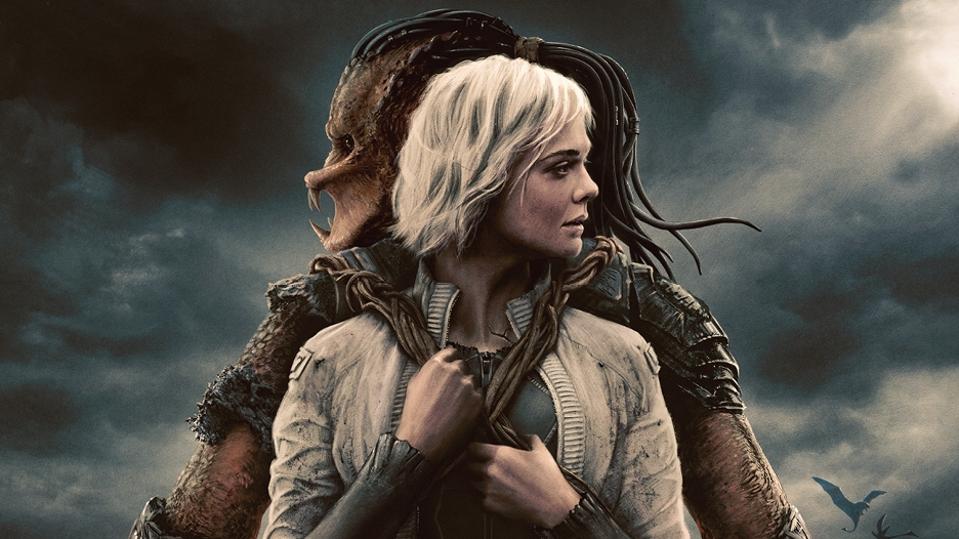 "Predator: Badlands" partial poster featuring Elle Fanning.