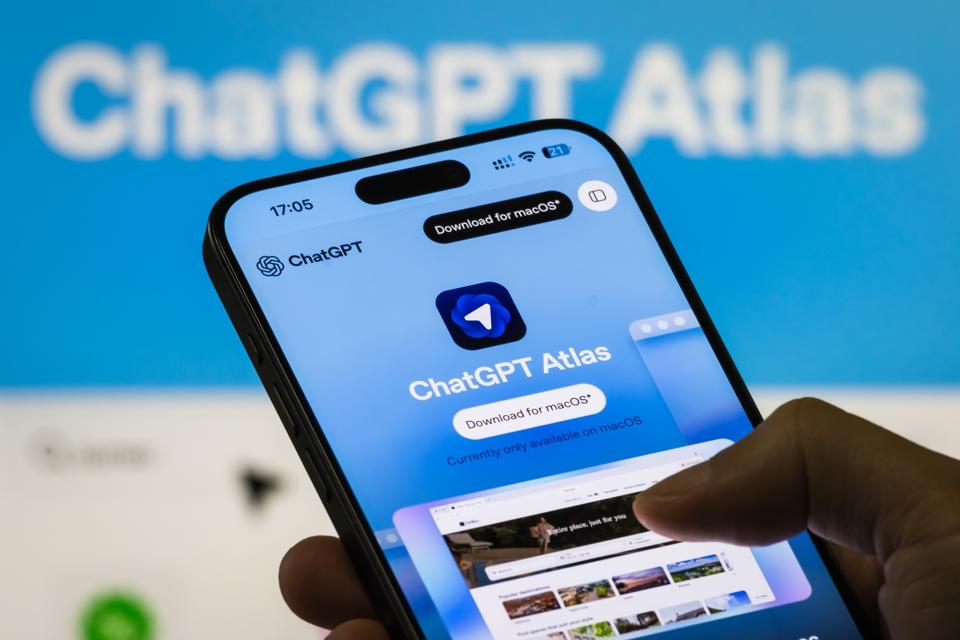 ChatGPT Atlas website displayed on smartphone screen