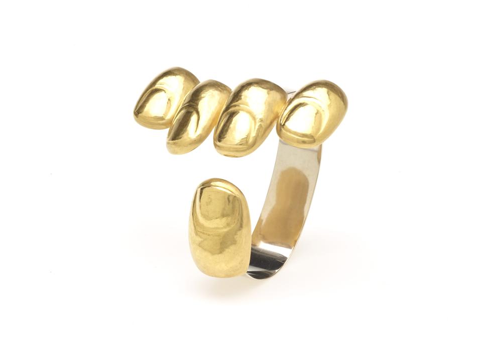 Goldfinger Bracelet by Bruno Martinazzi, 1969, 18k white gold and 20k yellow gold