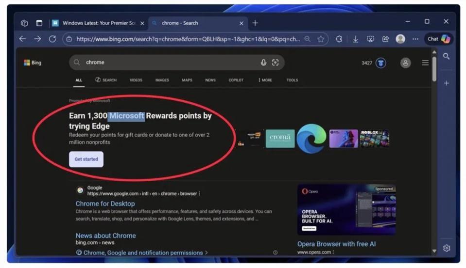 Microsoft Dituduh Manipulasi Pengguna Windows Lewat Poin Hadiah Browser Edge