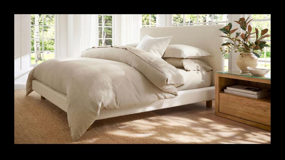 Photo of the Pottery Barn Cayman Upholstered Bed.