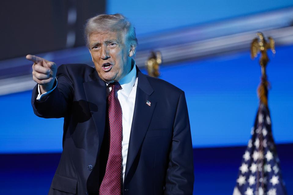 President Trump Addresses America Business Forum In Miami