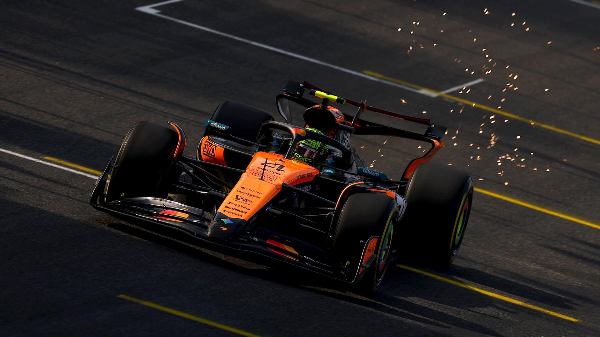 A McLaren Formula 1 car driven by Lando Norris.