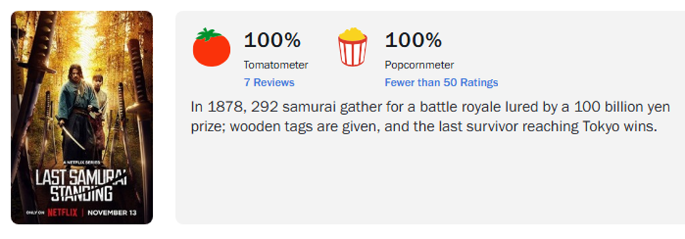 Last Samurai Standing: Seri Baru Netflix dengan Skor 100% dan Potensi Besar