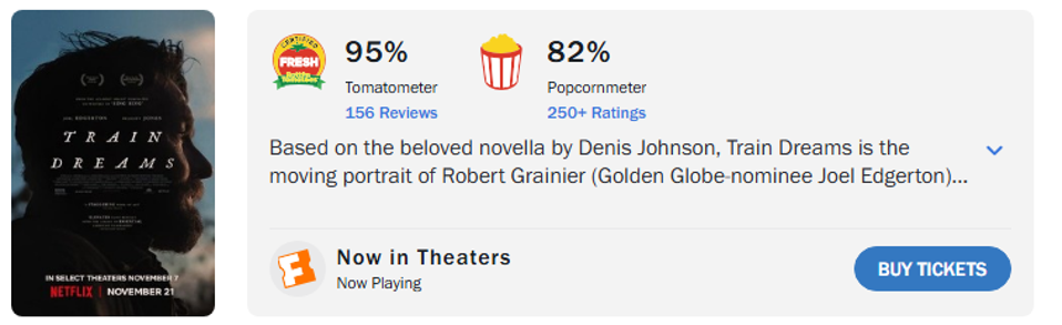 Film Netflix 'Train Dreams' Raih Rating Tinggi dan Peluang Nominasi Oscar