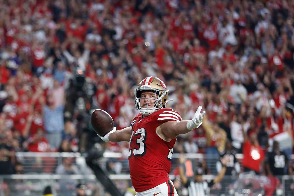 San Francisco 49ers running back Christian McCaffrey.