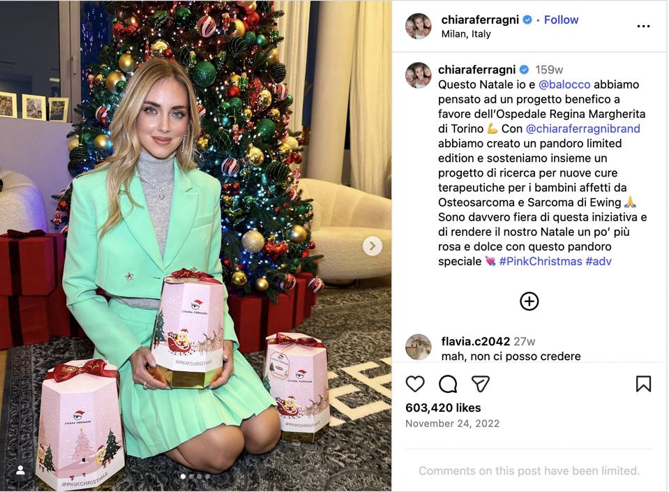 Chiara Ferragni Christmas cake