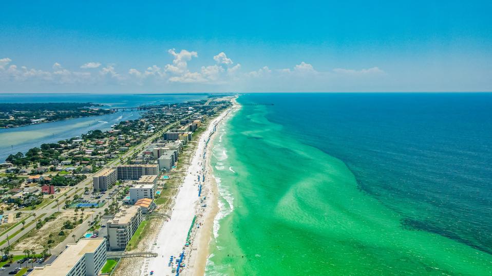 Destin and Miramar Beaches Florida 2022 Drone Aerial Gulf Coast