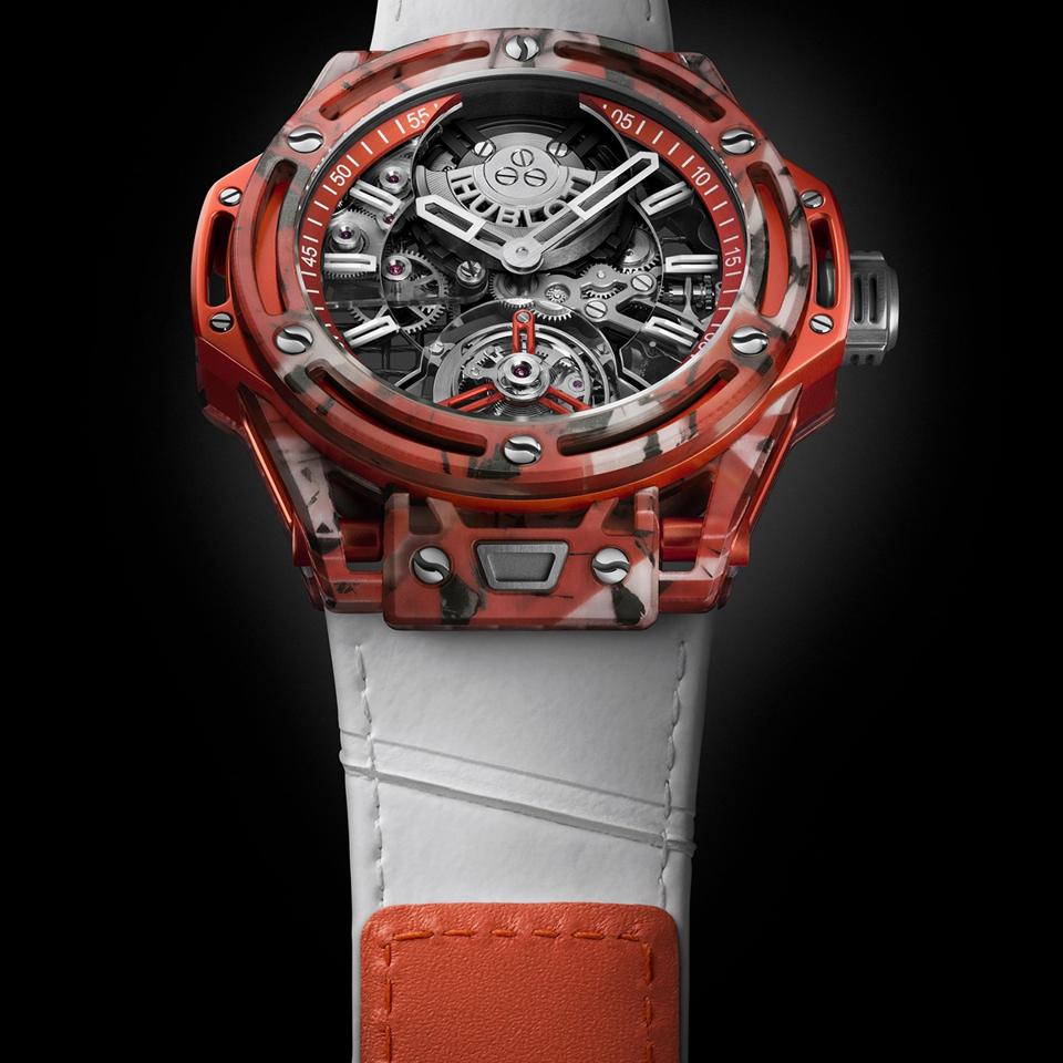 The Big Bang Tourbillon Novak Djokovic GOAT Edition, clay court version.
