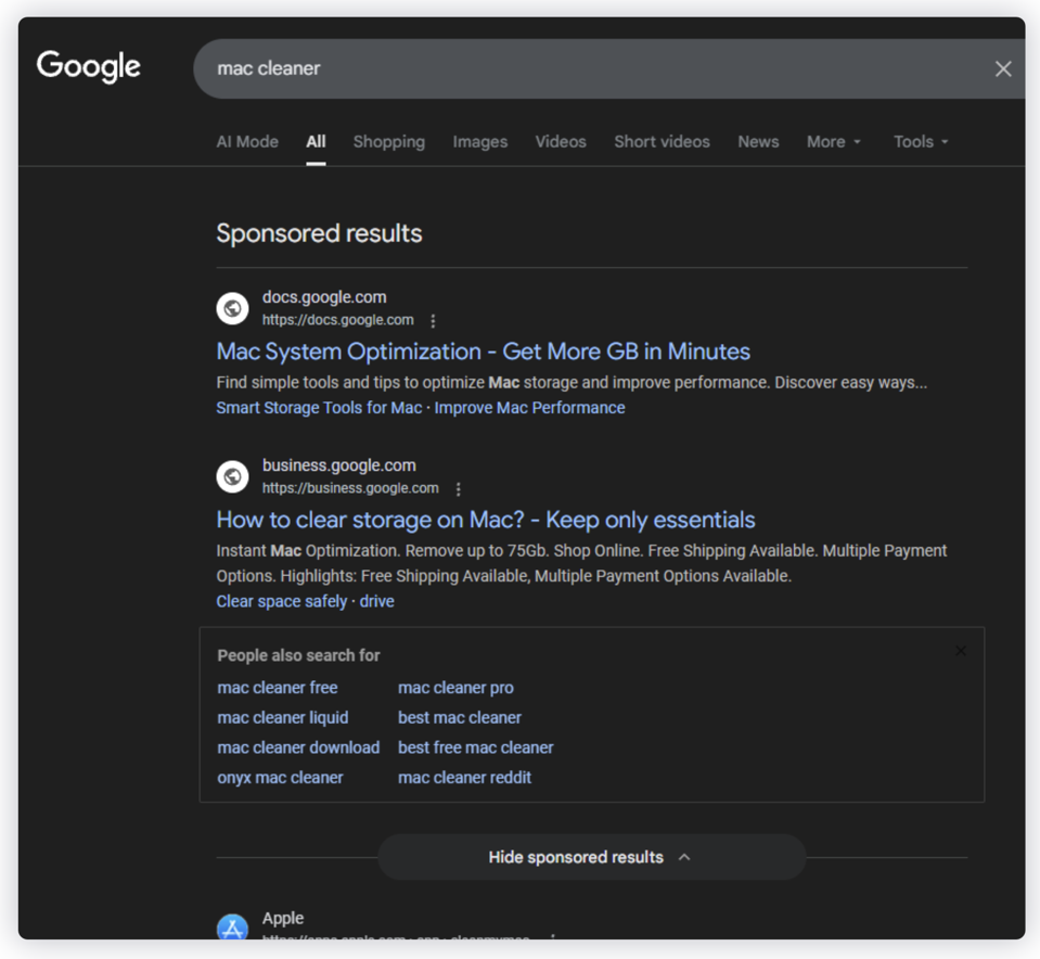 Waspada! Iklan Google Palsu Menyerang Pengguna Mac dengan Malware Terminal