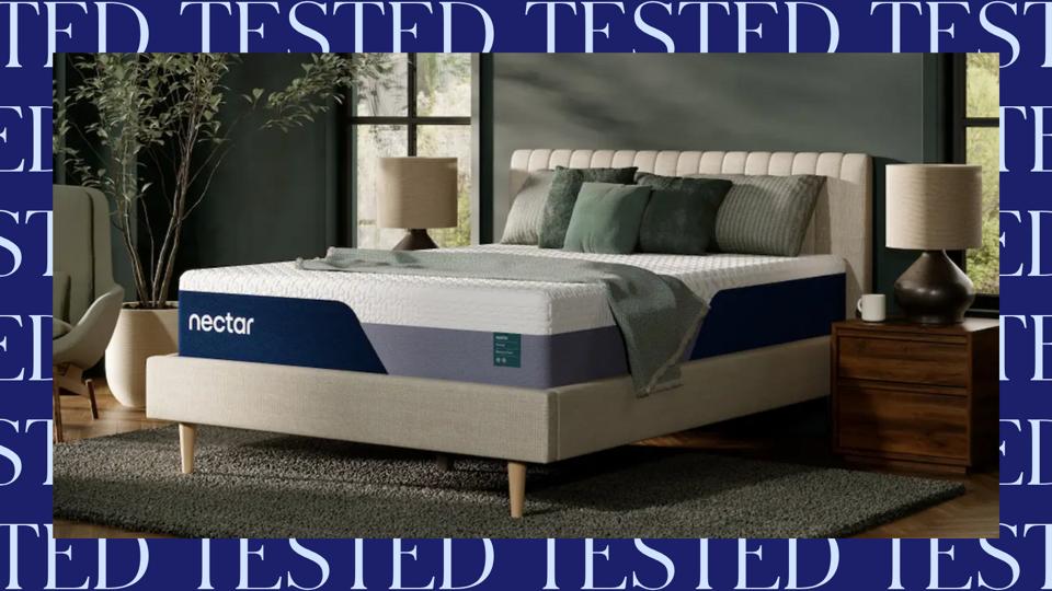 The Nectar Premier Mattress inside a blue border that says "tested."