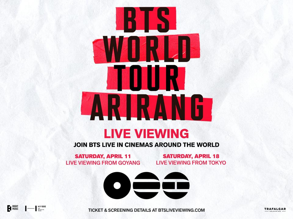 BTS 'ARIRANG' Goyang And Tokyo Concerts To Stream Live In Theaters