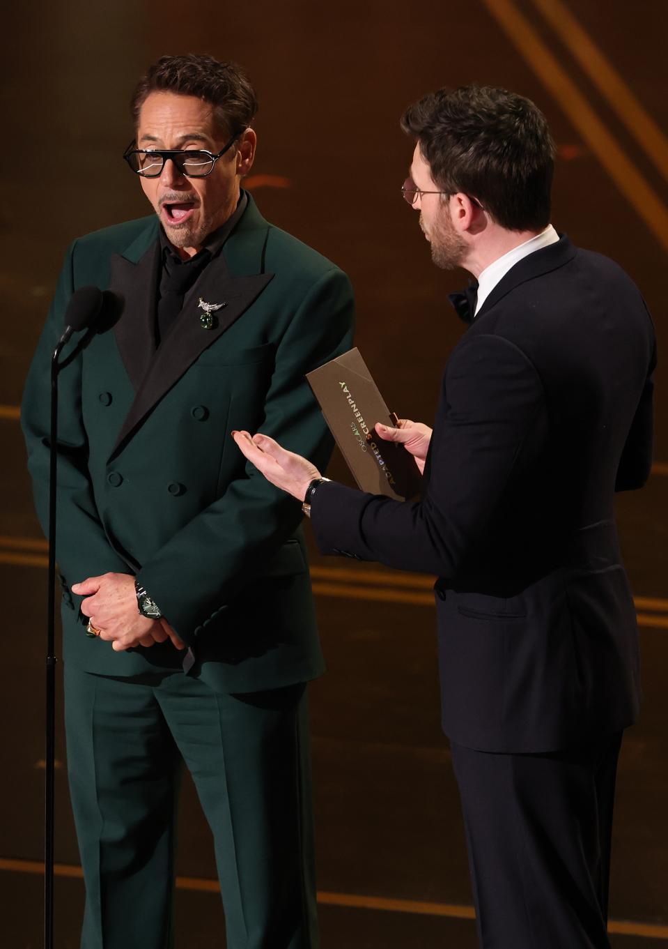 Robert Downey Jr. (left) with the Blancpain Bathyscaphe Quantième Complet Phases de Lune