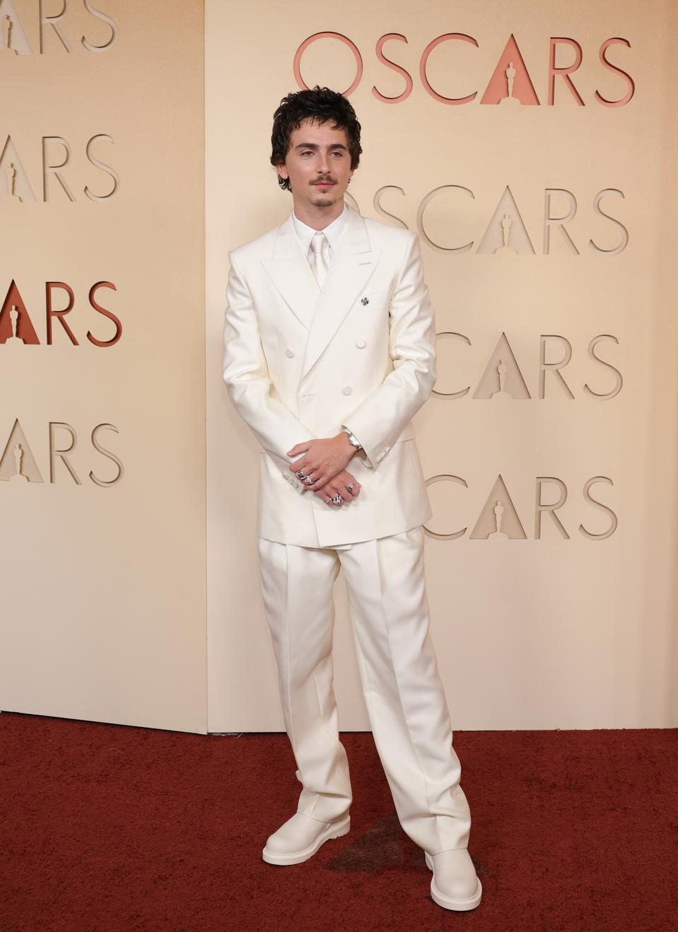 Timothée Chalamet on the red carpet wearing the Urban Jürgensen UJ-2