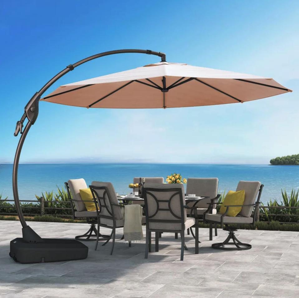 cantilever patio umbrella ratings ZLACUIU 10x13FT Outdoor Umbrellas, Double Top Large Rectangle Umbrella, Heavy Duty 360 Rotation Offset Outdoor Sun Shade for Garden Deck Pool Backyard Patio, Beige : Patio, Lawn You can turn it on or off by hand control PURPLE LEAF Cantilever Patio Umbrella