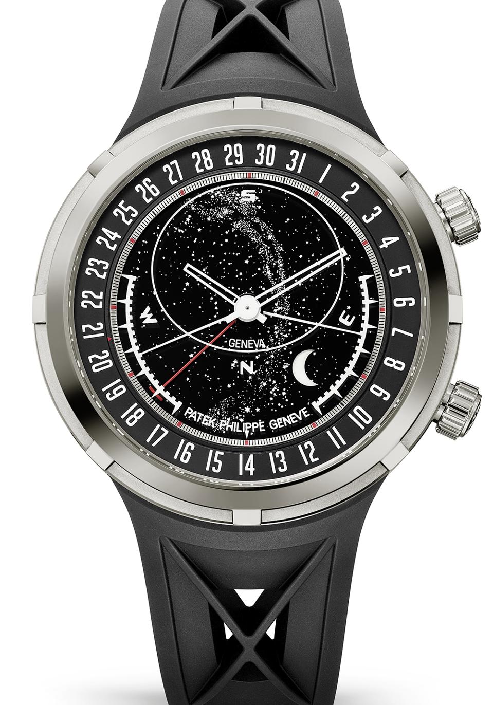 Patek Philippe Ref. 6105G Celestial, with a Geneva sky chart.
