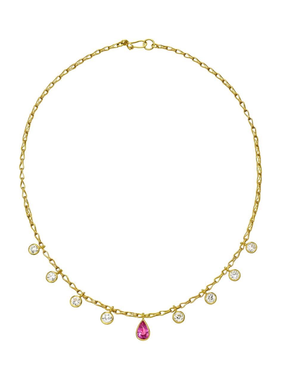 Camille Beinhorn antique diamond and spinel necklace