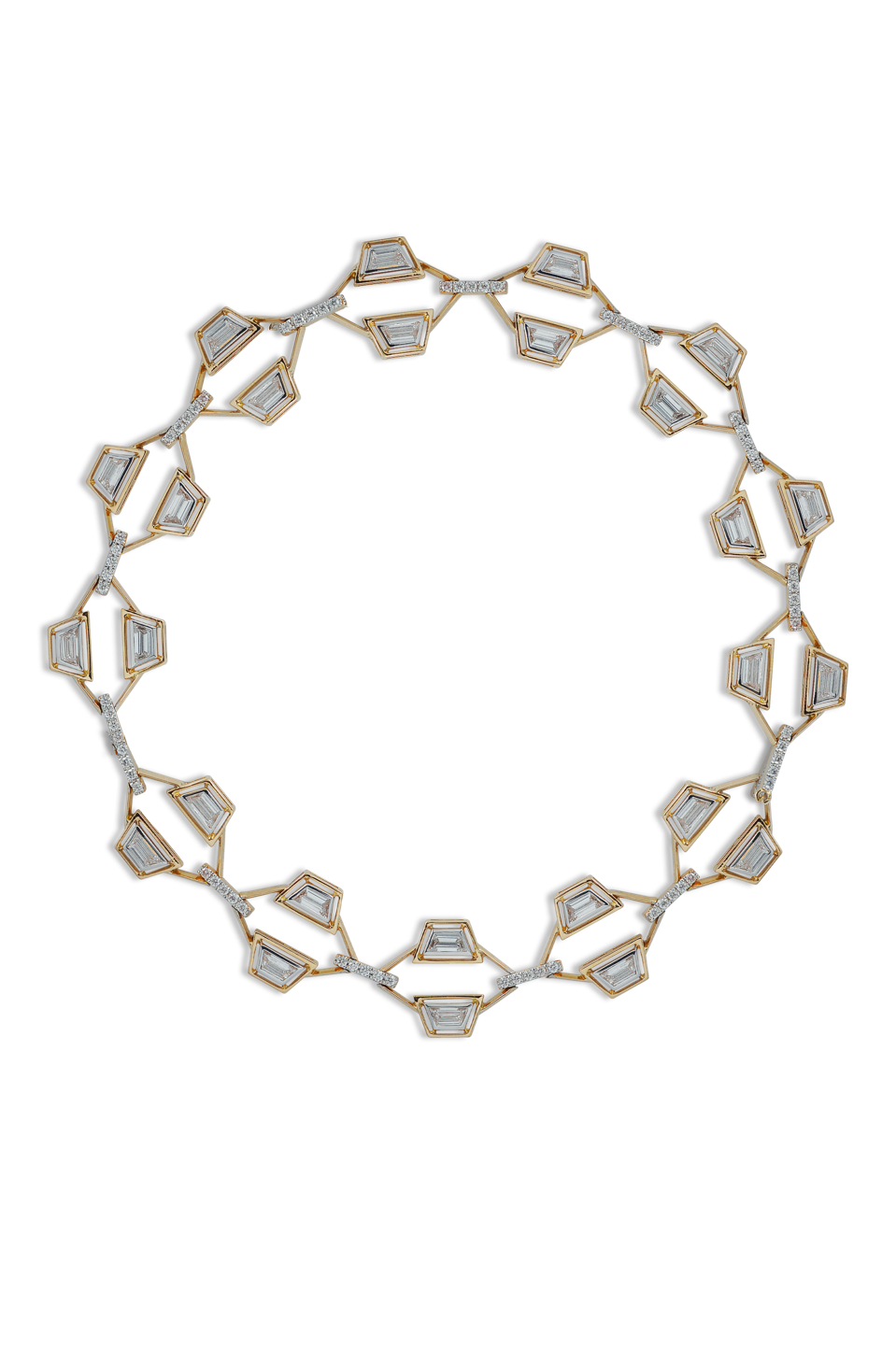 Kavant & Sharart Mingle Trapeze Duo 5 diamond necklace in 18k yellow gold